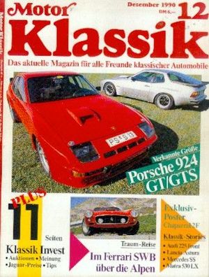 Motor Klassik 12/1990 - Porsche 924, Audi, Lancia, Mercedes, Matra