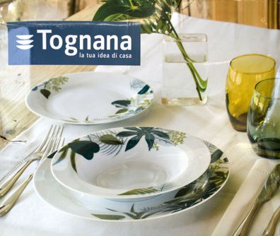 Tognana Tafelservice Jamila, Porzellan, mehrfarbig, 18-teilig, Tellerset, Teller