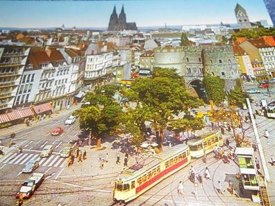 4358 / Ansichtskarte - Köln am Rhein - Hahnentor am Rudolfplatz mit Blick zum Dom