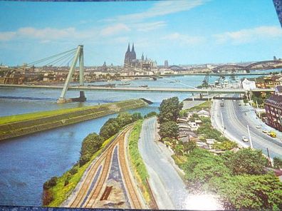 4363 / Ansichtskarte - Köln am Rhein -Severinsbrücke und Dom