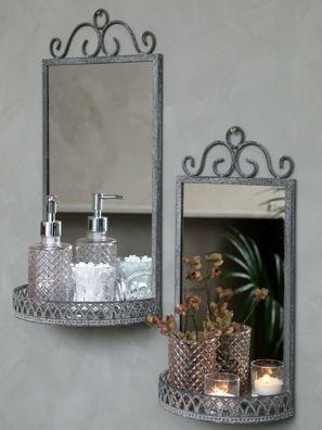 Chic Antique Wandspiegel Bad Spiegel mit Ablage Kosmetikspiegel Shabby 22188-00