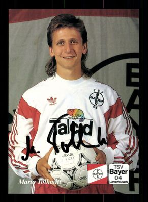 Mario Tolkmitt Autogrammkarte Bayer Leverkusen 1992-93 Original Signiert + 1