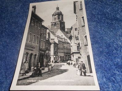 4382 / Ansichtskarte - Meißen Fleischergasse mit Frauenkirche