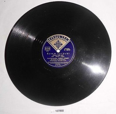 Schellackplatte "So sind wir!" + "Komm zurück!" Jazz-Harmonika um 1930 (107860)