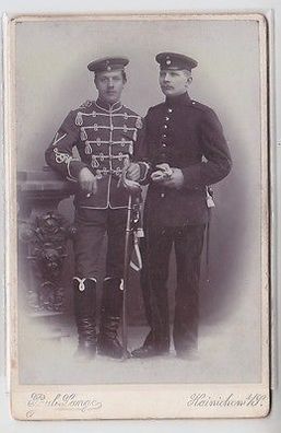 26560 Kabinett Foto Hainichen Husar in Uniform mit Säbel um 1910