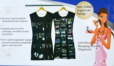 Schmuck Organisierer Schwarzes Kleid Doppelseitig Halsketten Armbänder Kosmetik