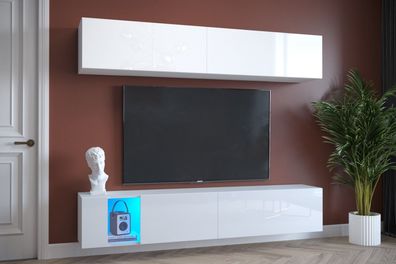 Exklusive E6 Möbel für Wohnzimmer Wohnwand Mediawand Schrankwand Wohnschrank