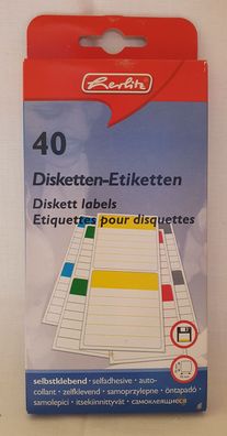 40 herlitz DISKetten Etiketten selbstklebend diskett labels selfadhesive 70x70mm NEU