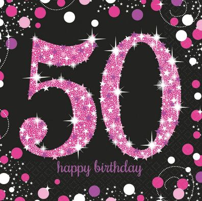 50. Geburtstag 16 Servietten 50 Sparkling Celebration Napkins Party Deko Birthday
