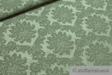 Stoff Baumwolle Polyester Jacquard mint Ornament grün 280 cm breit