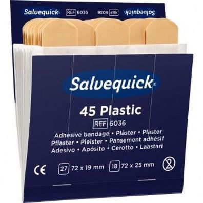 6 x Salvequick Pflasterstrips 6036 wasserabweisend