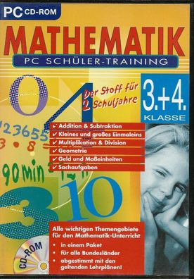 Mathematik PC Schüler Training 3 + 4 Klasse CD-ROM (PC DVD-Box) sehr guter Zustand