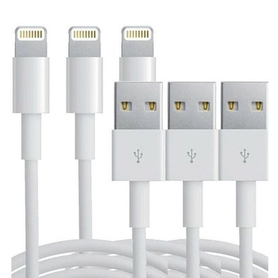 3 x 2m PVC Kabel Datenkabel für iPhone 5 5s SE iPhone 6 6s iPhone 7 iPhone 8