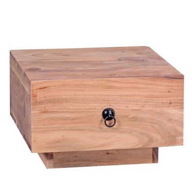 Wohnling Nachttisch Massiv-Holz Akazie Nacht-Kommode 25 cm Schublade Nachtschrank