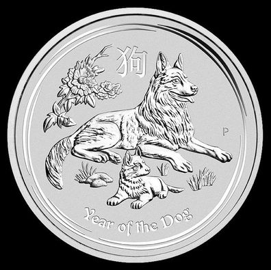 1 Kilo Silber 999.9 Lunar II Hund 2018 - Originalkapsel