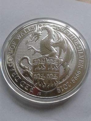 10£ 2018 10 Pfund 2018 Großbritannien 10 Unzen Silber The Queens Beasts Red Dragon