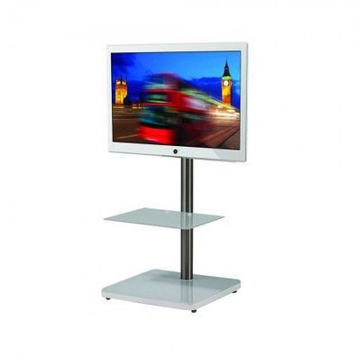 BTF800 TV Standfuß für Monitore bis 60 Zoll Weiß/ Silber
