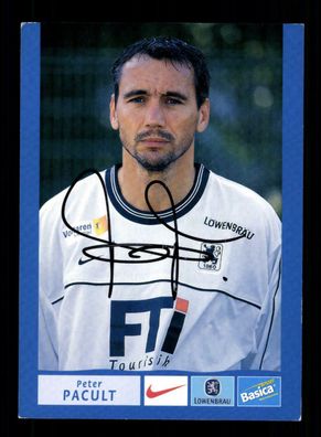 Peter Pacult Autogrammkarte TSV 1860 München 2000-01 Original Signiert