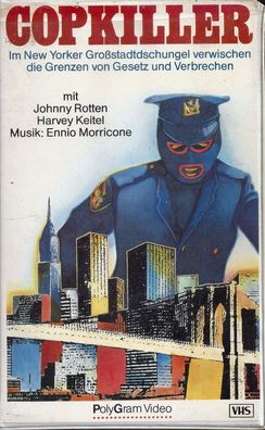 VHS 18 + : Copkiller (1982) Jonny Rotten, Harvey Keitel, Ennio Morricone
