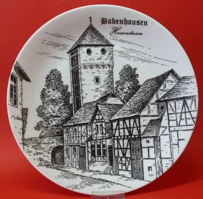 Andenken Porzellan Wandteller "Babenhausen Hexenturm" von Royal KPM Germany