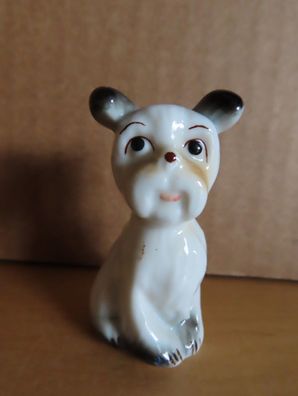 kleine Figur Hund Porzellan für Setzkasten / ca. 6 cm hoch