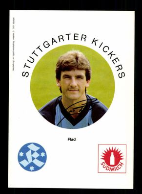Egon Flad Autogrammkarte Stuttgarter Kickers 1983-84 Druck Unterschrift