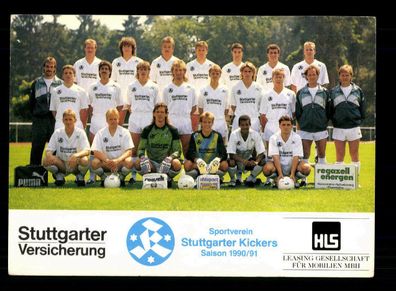Original Mannschaftskarte Stuttgarter Kickers 1990-91