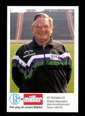 Charly Neumann Autogrammkarte FC Schalke 1992-93 Druck Unterschrift