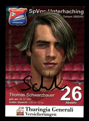 Thomas Schwarzbauer Autogrammkarte SpVgg Unterhaching 2002-03 Original Signiert