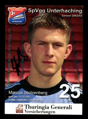 Marcus Stolzenberg Autogrammkarte SpVgg Unterhaching 2002-03 Original Signiert