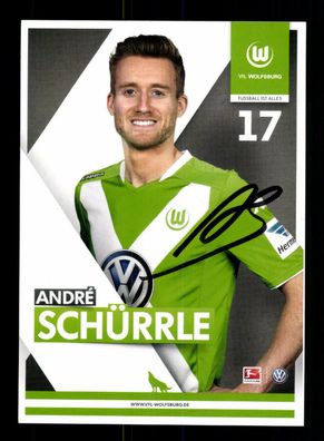 Andre Schürrle Autogrammkarte VfL Wolfsburg 2014-15 Original Signiert