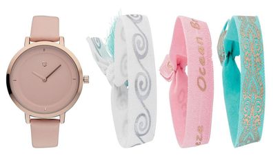 Uhr Damen Auriol Armbanduhr mit 3 Schmuckarmbändern roségold Geschenkset. NEU, in OVP