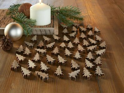 50 Holz Streuer Tannenbaum Winter Deko Holz Advent Weihnachten Basteln Geschenke