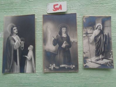 3 alte Votivbild Andachtsbild Heiligenbild "Foto"gemarktet Italien ca 1930