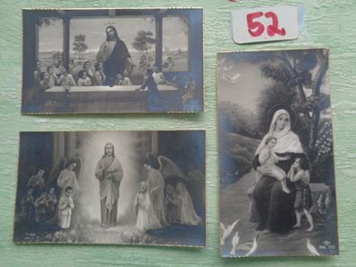 3 alte Votivbild Andachtsbild Heiligenbild "Foto"gemarktet Italien 1930 Kommunion