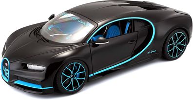 Bburago Bugatti Chiron 42 Sekunden Weltrekord (schwarz Maßstab 1:18) Modellauto