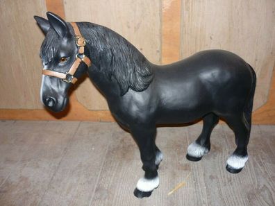 XL Premium Pferd lebensecht schwarz 60cm Garten Deko Figur inkl. Lieferung