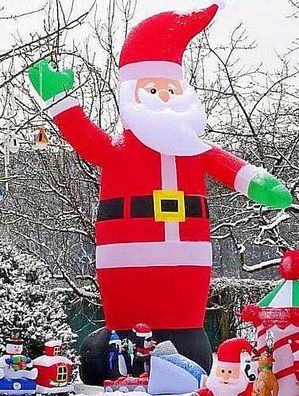 XXXXL LED Weihnachtsmann 6 Meter hoch 6m 600cm selbstaufblasend aufblasbar Deko