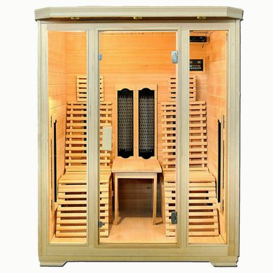 XXL Luxus LED Infrarotsauna 150x150x190 Infrarotkabine-Wärmekabine Sauna 2 Pers.