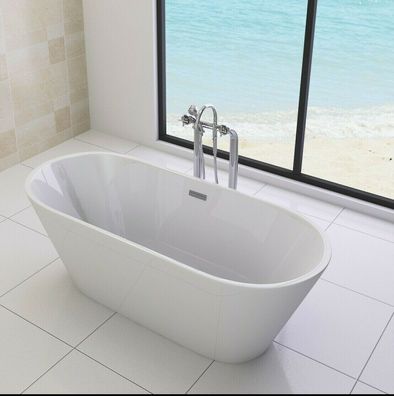 Luxus freistehende Badewanne 170 Designer Acrylwanne Wanne inkl. Ablauf Überlauf