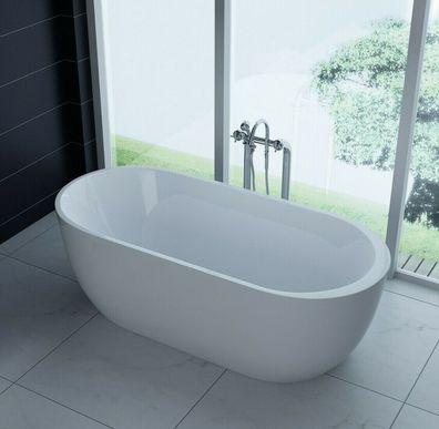 Luxus freistehende Badewanne 170 Designer Acrylwanne Wanne mit. Ablauf Überlauf