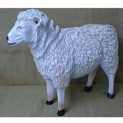 XXL Schaf lebensgross 65cm Premium Gartendeko lebensecht Garten Deko Figur