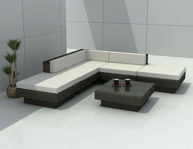 Luxus Premium Rattan Lounge Set Polyrattan Rattangarnitur Polyrattan-Gartenmöbel