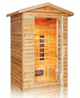 XXL Luxus LED Infrarotsauna Infrarotkabine Wärmekabine Sauna Outdoor 120x120x210cm