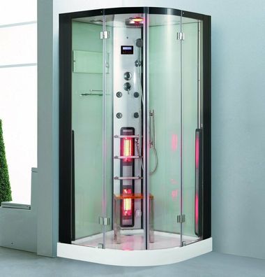 XXL Luxus LED Dampfdusche + Infrarotsauna Kombi Infrarot-Sauna-Wärmekabine + Radio