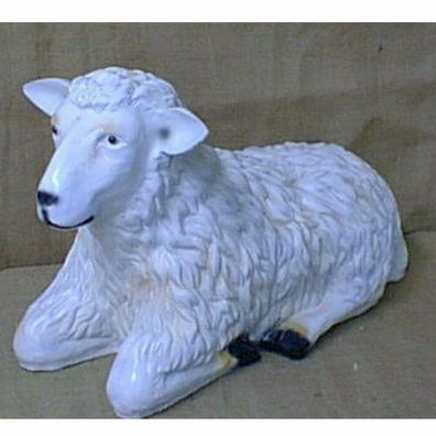 XL Schaf liegt lebensgross 80cm Premium Gartendeko lebensecht Garten Deko Figur