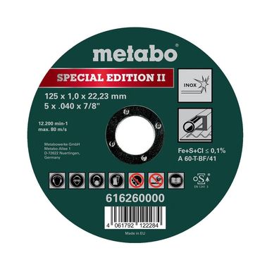 Metabo Trennscheibe Universal Special Edition II 125x1,0x22,23mm Inox 616260000