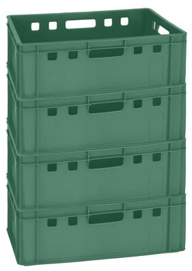 4 Kunststoffkiste Transportbox Lagerkisten grün 60x40x20 cm neu Gastlando