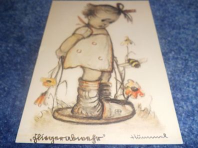 20 Postkarte-M.I. Hummel - Mädchen mit Hummel - Fink Kunstkarte Nr.216