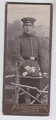 48116 Kabinettfoto Leisnig Soldat in Uniform um 1910
